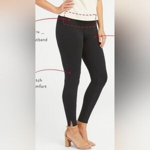 Spanx Black Split Ankle Hem Ponte Leggings Small Petite